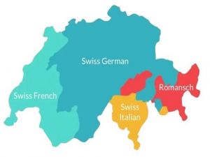 welke taal spreken ze in zwitserland Landkaart skrivanek